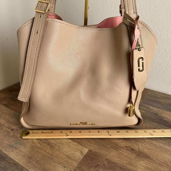 Marc Jacobs The Director Tote Shoulder Bag Leather Beige Pink - Picture 8 of 16